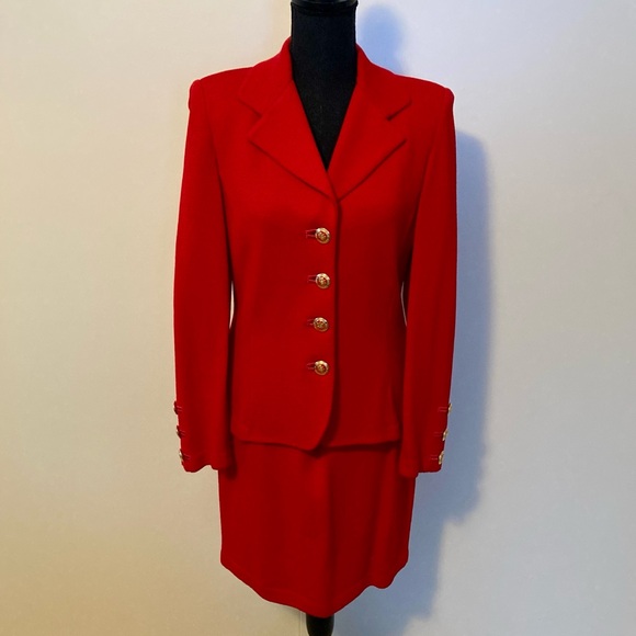 St. John Collection Dresses & Skirts - Vintage St. John Collection by Marie Gray   Women's Red Blazer & Skirt Set Sz 6